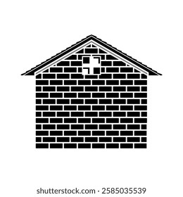 Brick house simple icon design