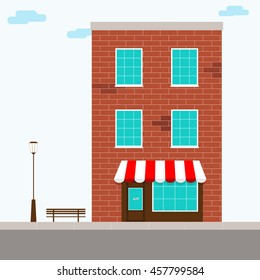 Brick house with a store