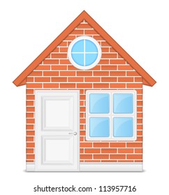 Brick house, vector eps10 illustration