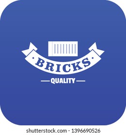Brick icon blue vector isolated on white background