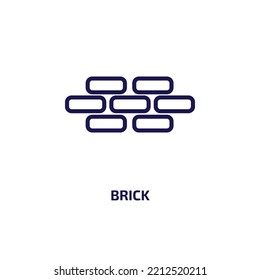brick icon from construction tools collection. Thin linear brick, construction, equipment outline icon isolated on white background. Line vector brick sign, symbol for web and mobile