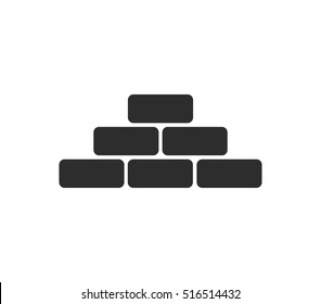 Brick Icon. Construction Icon.  Vector Brick Wall. 