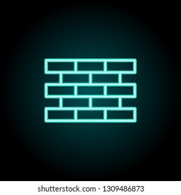 brick icon. Elements of construction in neon style icons. Simple icon for websites, web design, mobile app, info graphics
