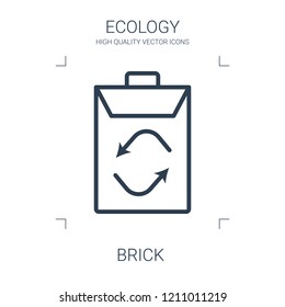 brick icon. high quality line brick icon on white background. from ecology collection flat trendy vector brick symbol. use for web and mobile
