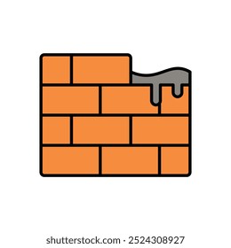 Brick icon isolated on a white background. Vector illustration.