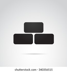 Brick icon isolated on white background. Vector art.