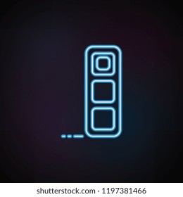 brick icon in neon style. One of Speed collection icon can be used for UI, UX
