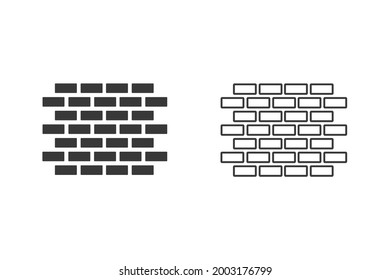 Brick icon set flat style vector illustration