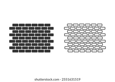 Brick icon set flat style vector illustration