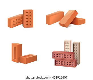 Brick icon set. Brick isolated. Vector illustration.