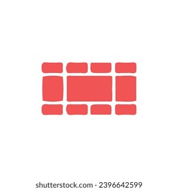 Brick icon. Simple style building company poster background symbol. Brick brand logo design element. Brick t-shirt printing. Vector for sticker.