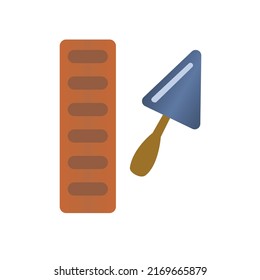 icono de ladrillo con traviesa, concepto de construcción, ilustración vectorial