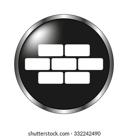 brick icon - vector button