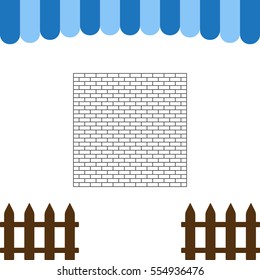 Brick Icon Vector flat design style