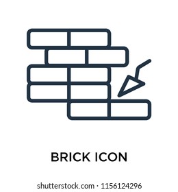 Brick icon vector isolated on white background, Brick transparent sign , line symbol or linear element design in outline style