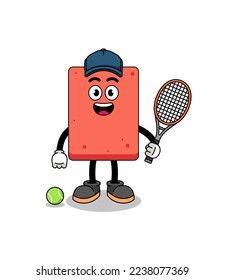 brick illustration as a tennis player , character design