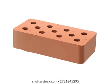 Ladrillo aislado en un fondo blanco. Vector 3D ilustración realista