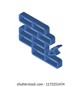 Brick isometric left top view 3D icon