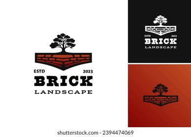 Brick Landscape Logo is ideal for businesses in construction, architecture, or landscaping. The design features a mix of rugged brick elements against a scenic landscape backdrop