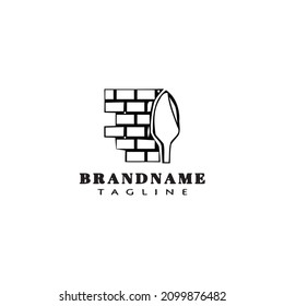 Brick Layer Cartoon Logo Icon Design Template Black Modern Isolated Vector