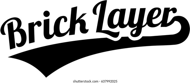 Brick Layer word with retro style