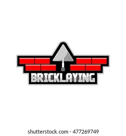 Brick laying logo icon emblem badge vector