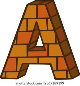 Brick Letter Alphabet Vector A