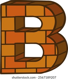 Brick Letter Alphabet Vector B