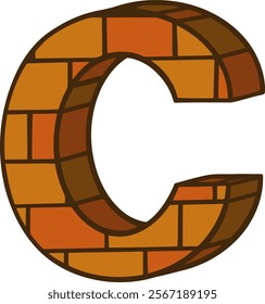 Brick Letter Alphabet Vector C