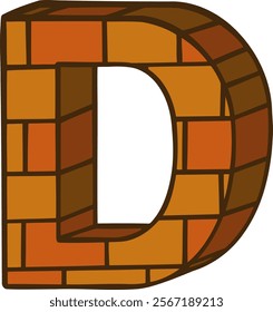 Brick Letter Alphabet Vector D