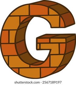 Brick Letter Alphabet Vector G