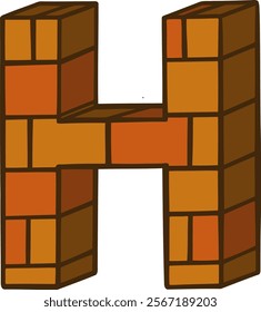 Brick Letter Alphabet Vector H