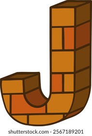 Brick Letter Alphabet Vector J