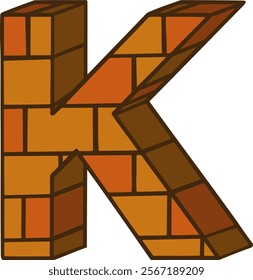 Brick Letter Alphabet Vector K