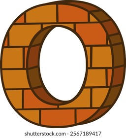 Brick Letter Alphabet Vector O