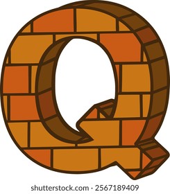 Brick Letter Alphabet Vector Q