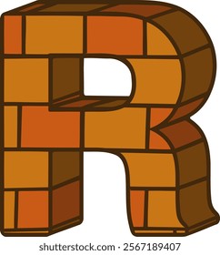 Brick Letter Alphabet Vector R