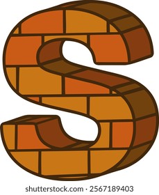 Brick Letter Alphabet Vector S