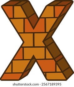 Brick Letter Alphabet Vector X