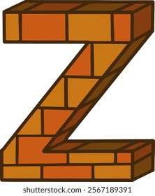 Brick Letter Alphabet Vector Z