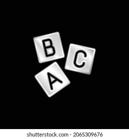 Brick Letters silver plated metallic icon