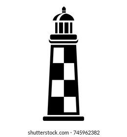 Brick lighthouse icon. Simple illustration of brick lighthouse vector icon for web