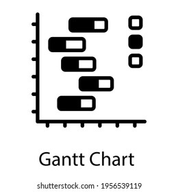 Brick like chart for management purpose, Gantt chart solid icon