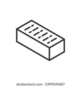 Brick, linear icon. Line with editable stroke