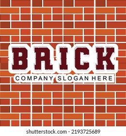 Diseño de logotipo de ladrillo, Ilustración de material de construcción, icono de marca de producto de empresa de construcción