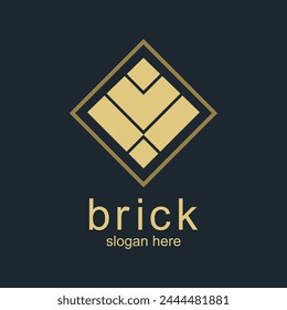 Diseño de logotipo de ladrillo concepto simple Vector de Premium