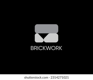 Brick logo design template for business identity.