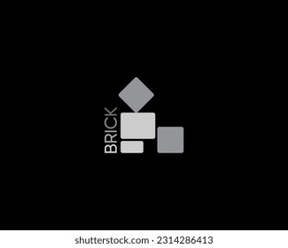 Plantilla de diseño del logotipo de ladrillo para la identidad empresarial.