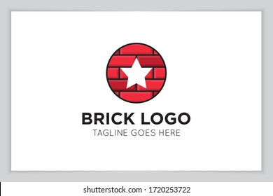 plantilla de diseño del logotipo de ladrillo e ilustración vectorial de icono