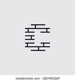 Ziegellogo mit Buchstabe C, Vektorgrafik-Vorlage